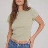 Women ABrand Tees | Abrand 90S Rib Baby Tee-Sage