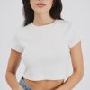 Women ABrand Tees | Abrand A 90S Crop Tee-White Sand