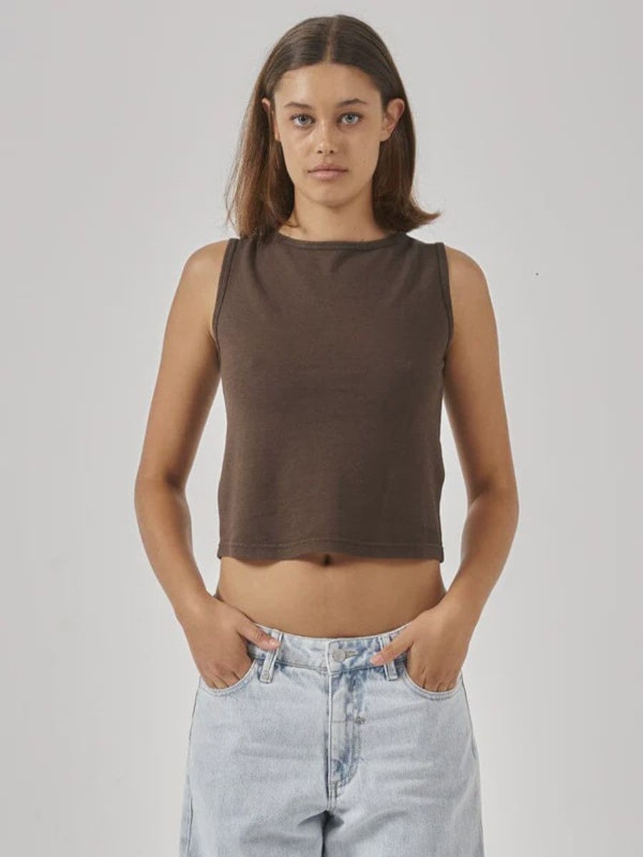 Women THRILLS Tops | Thrills Hemp Boat Neck Tank- Postal Brown