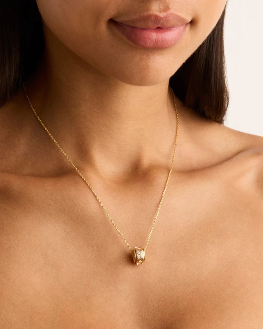 Women By Charlotte Jewellery | By Charlotte 18K Gold Vermeil No Rain, No Flowers Spinning Meditation Necklace