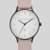 Women Status Anxiety Watches | Inertia Watch-Matte Black/White Face/Blush Strap