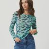 Women Afends Tops | Recycled Sheer Ls Top- Jade Floral