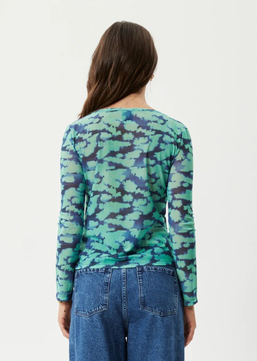 Women Afends Tops | Recycled Sheer Ls Top- Jade Floral