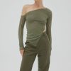 Women Sovere Tops | Sovere Tilt Knit Top-Olive