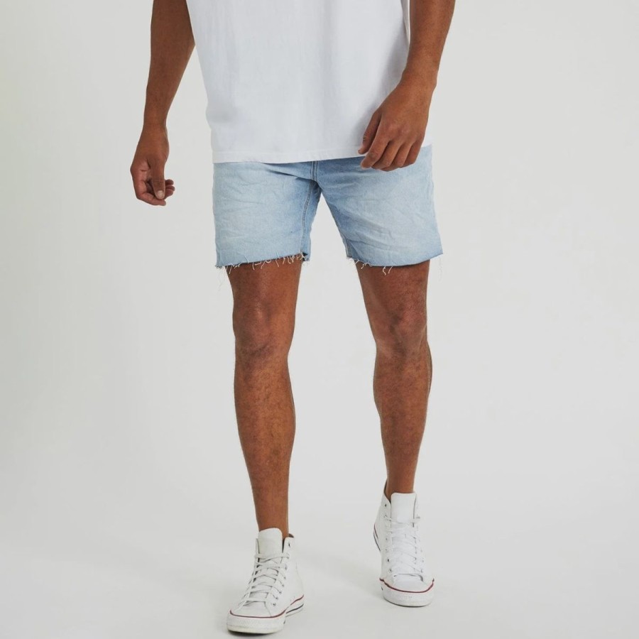 Men Kiss Chacey Denim Shorts | Kiss Chacey Ks5 Slim Denim Short-Sunbleached Blue