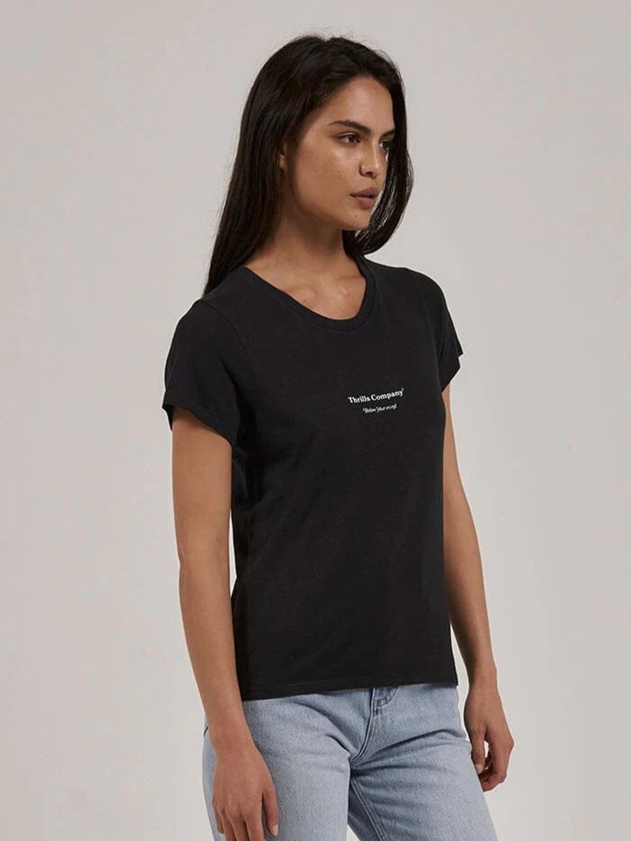 Women THRILLS Tees | Thrills Above So Below Hemp Everyday Tee-Washed Black