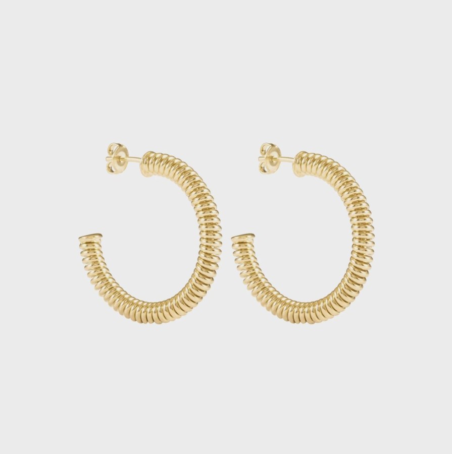 Women Alana Maria Jewellery | Tanaya Hoops- Gold