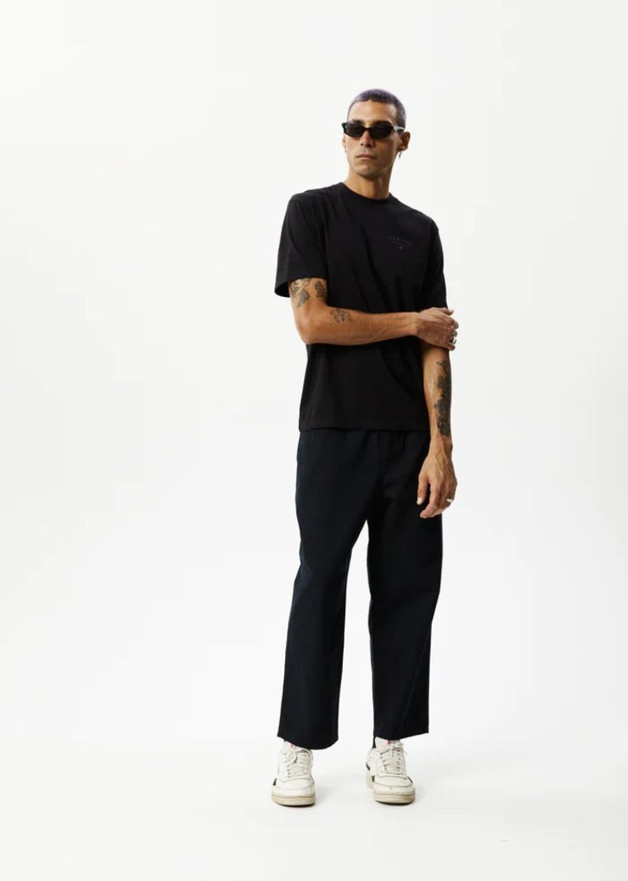 Men Afends Pants | Afends Ninety Eights Recycled Elastic Waist Pant-Black