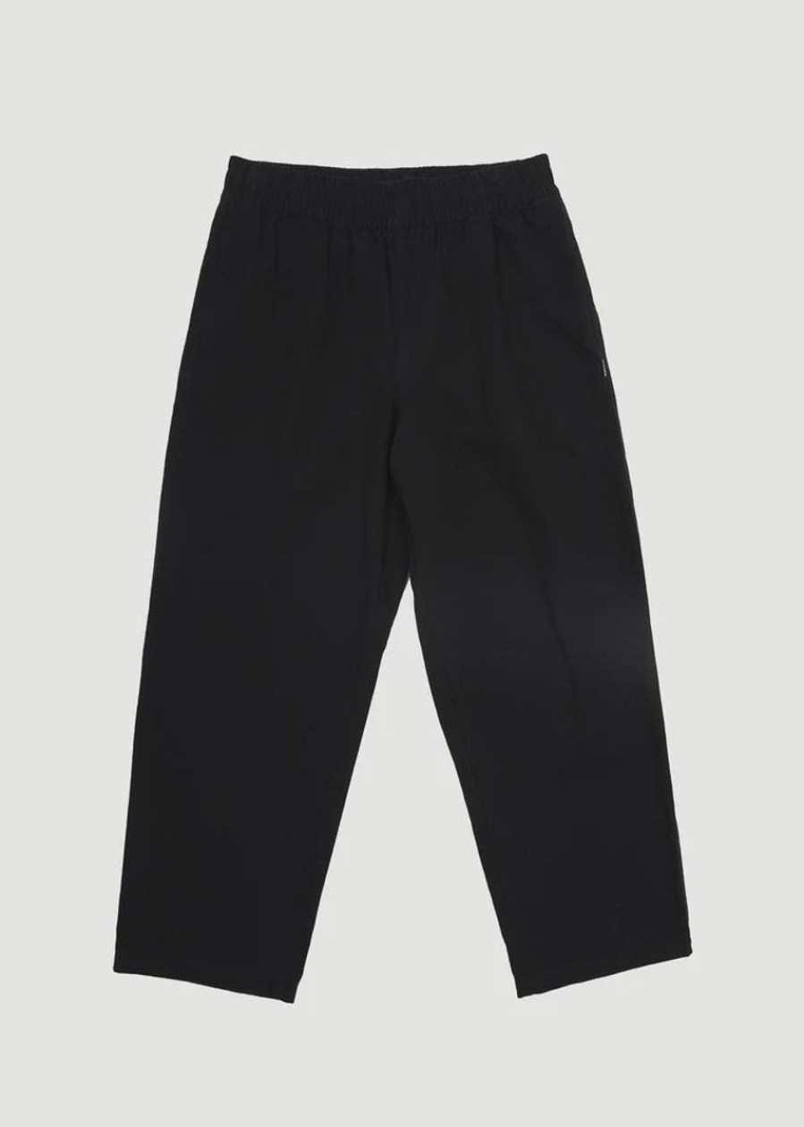 Men Afends Pants | Afends Ninety Eights Recycled Elastic Waist Pant-Black