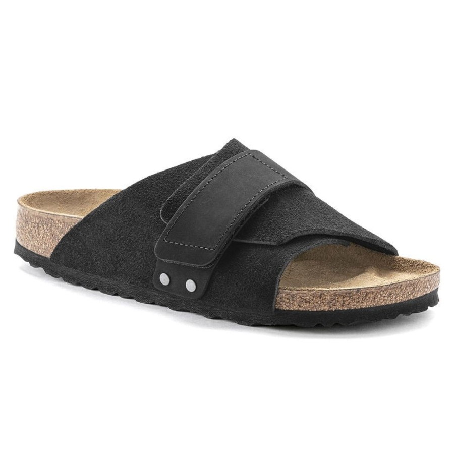 Footwear Birkenstock Kyoto | Birkenstock Kyoto Black Suede/Nubuck Leather Regular