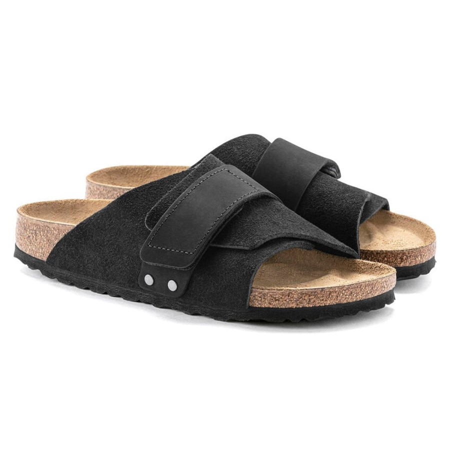 Footwear Birkenstock Kyoto | Birkenstock Kyoto Black Suede/Nubuck Leather Regular