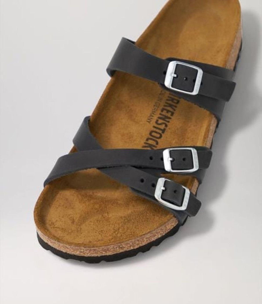 Footwear Birkenstock Franca | Birkenstock Franca Black Oiled Leather Narrow