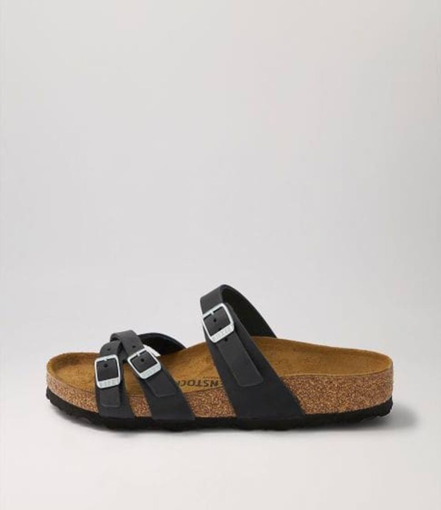 Footwear Birkenstock Franca | Birkenstock Franca Black Oiled Leather Narrow