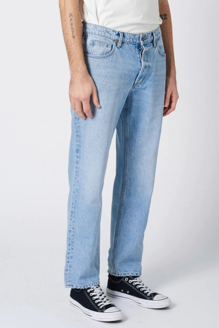 Men Rollas Jeans | Rollas Norm Straight Jean- Aus Ash Blue Vintage Blue