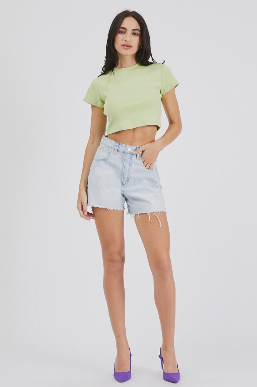 Women ABrand Denim Shorts | A Venice Short-Millie-Bleached Vintage Blue