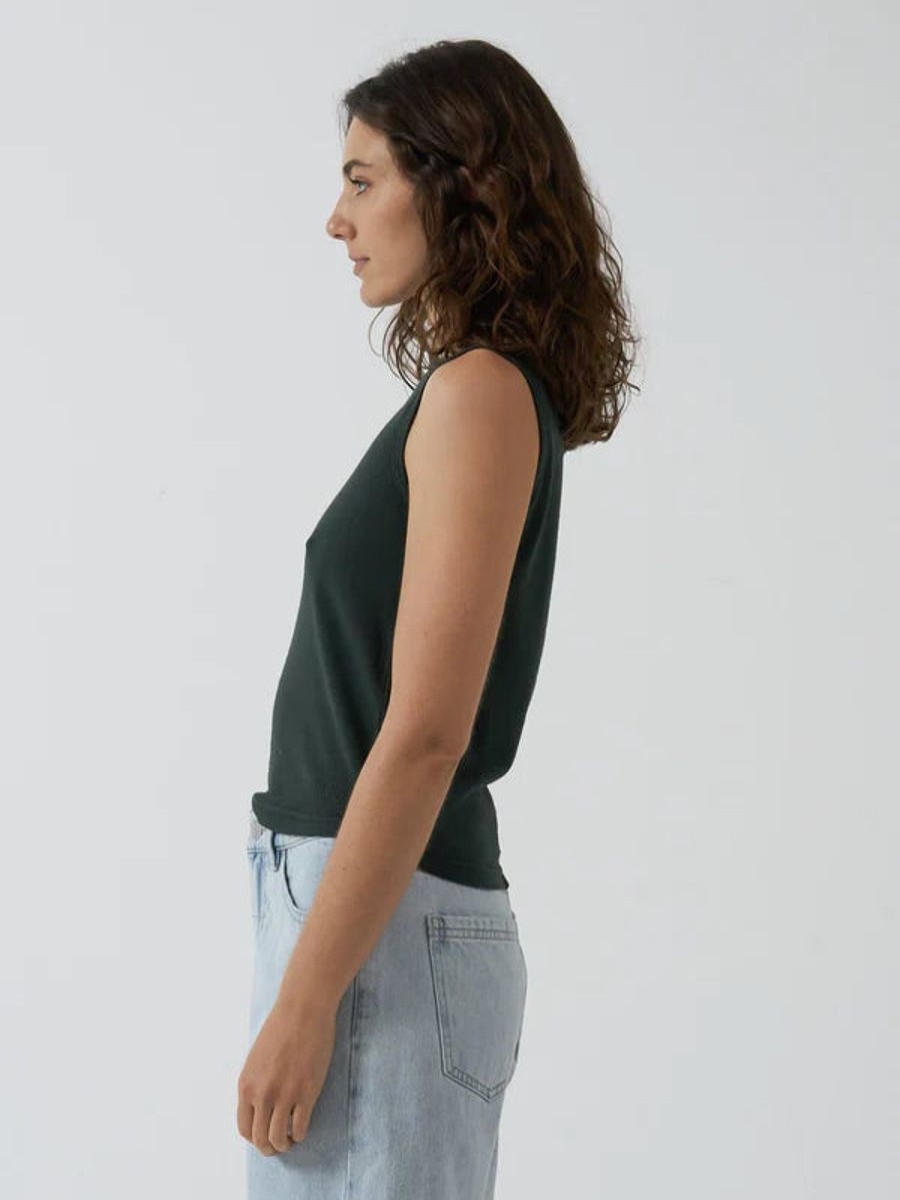 Women THRILLS Tops | Thrills Hemp Boat Neck Tank- Deep Emerald