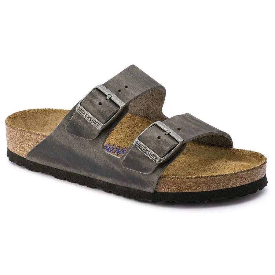 Footwear Birkenstock Arizona | Birkenstock Arizona Sfb Iron Oiled Leather-Narrow