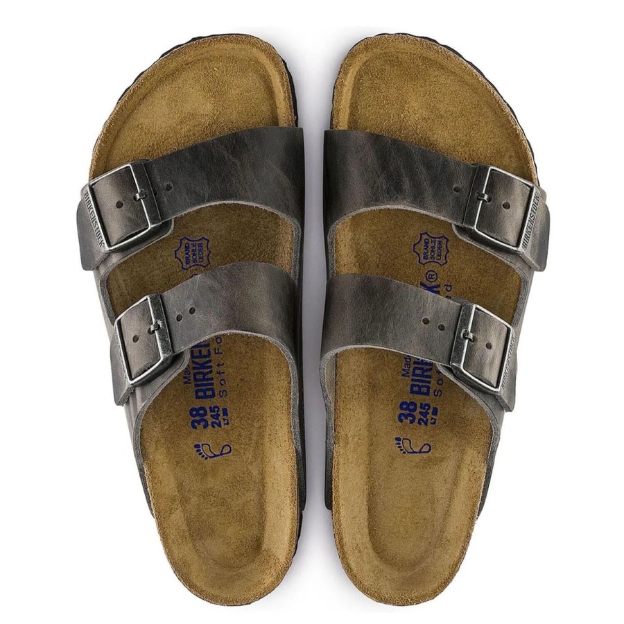 Footwear Birkenstock Arizona | Birkenstock Arizona Sfb Iron Oiled Leather-Narrow