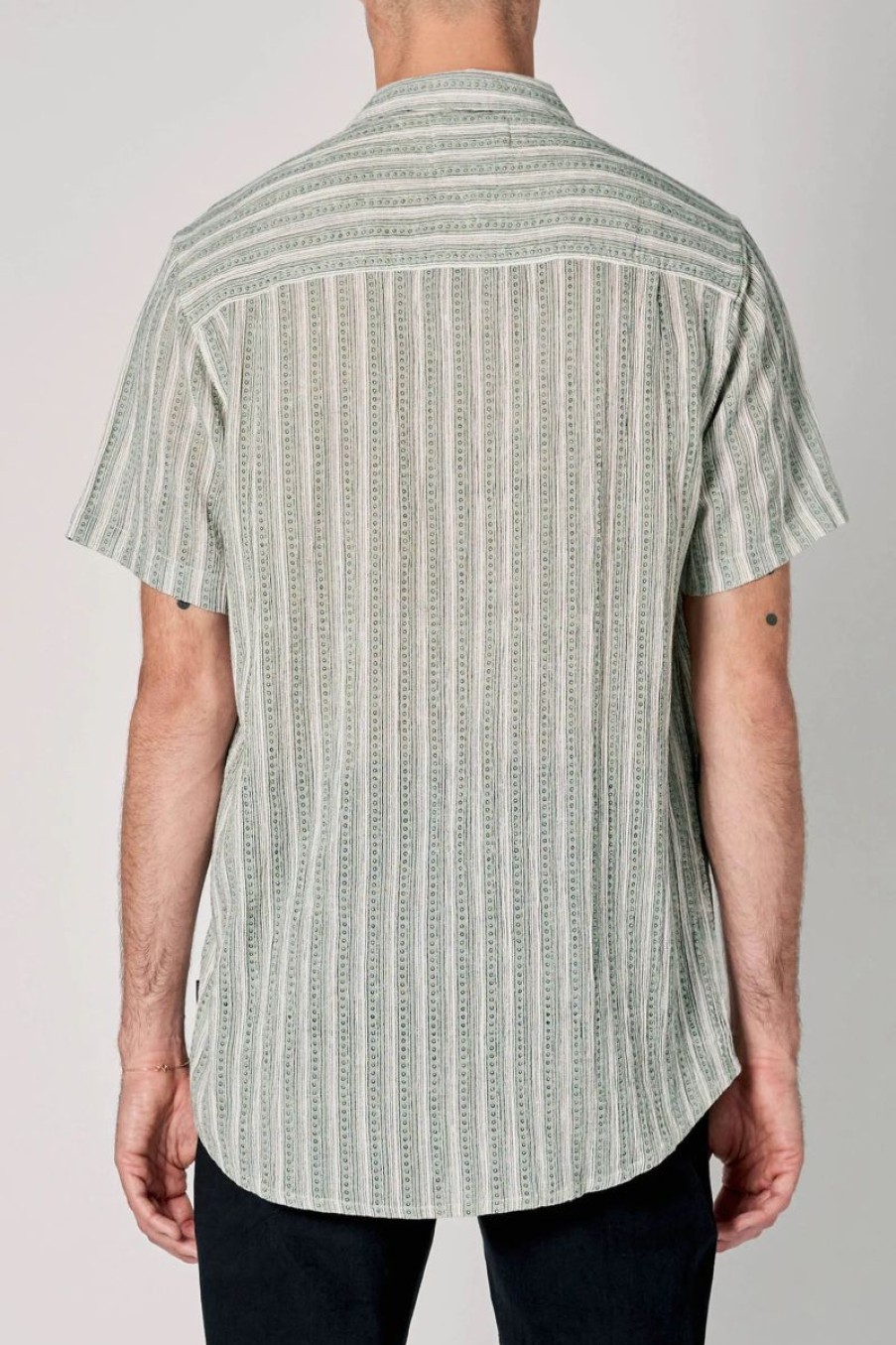 Men Rollas Shirts | Bon Shirt Sun Stripe-Moss