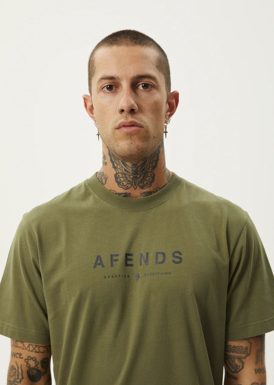 Men Afends Tees | Afends Thrown Out Recycled Retro Fit Tee-Military