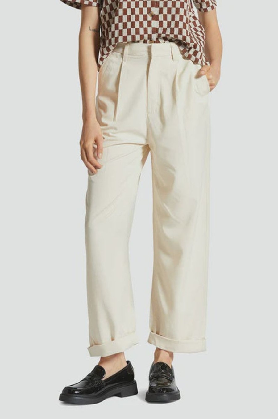 Women Brixton Pants | Brixton Victory Trouser Pant-White Smoke