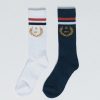 Women THRILLS Socks | Thrills Royal Habits 2 Pack Sock- Total Eclipse/White