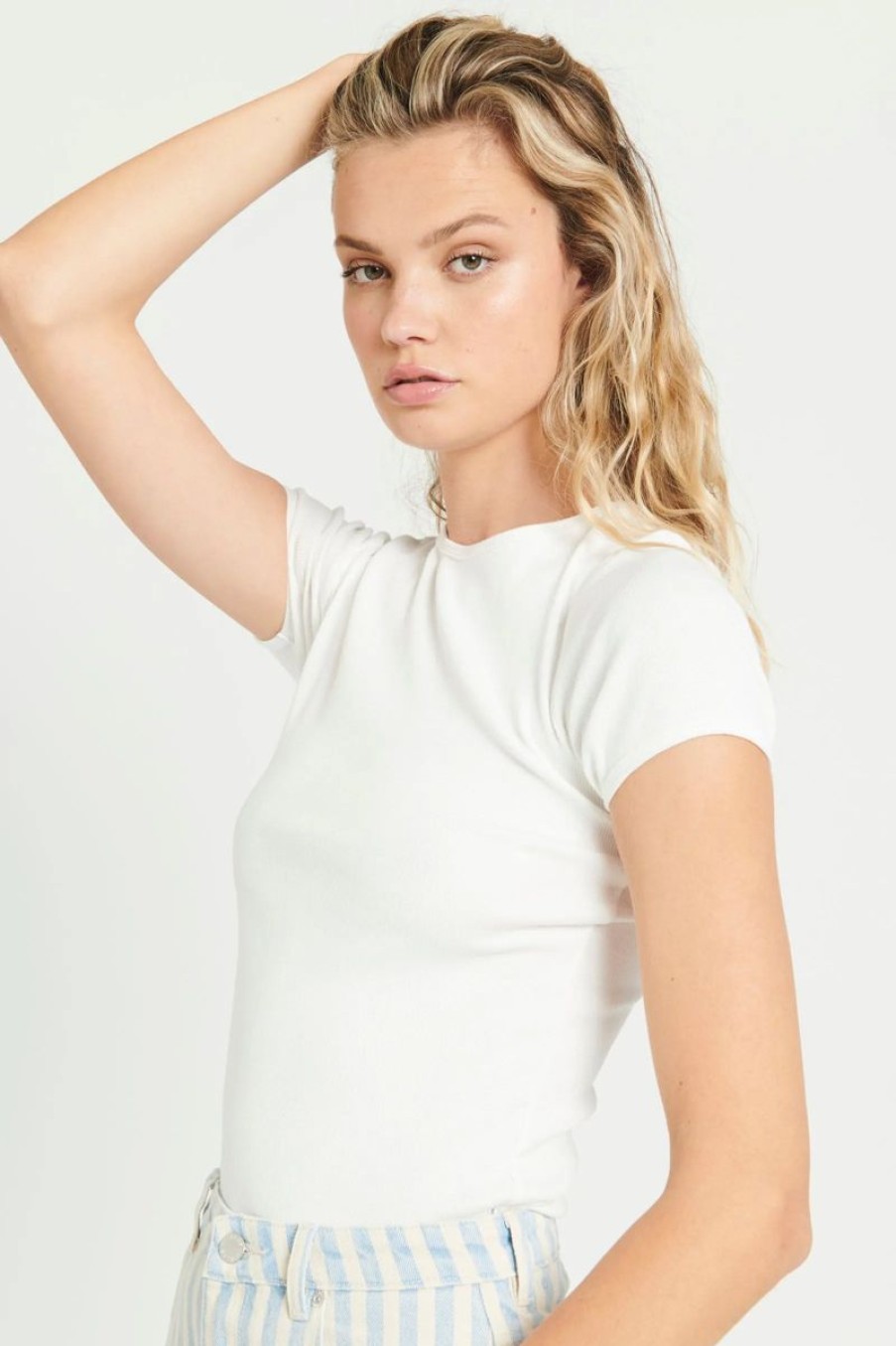 Women Rollas Tees | Rolla'S Baby Rib Tee-White