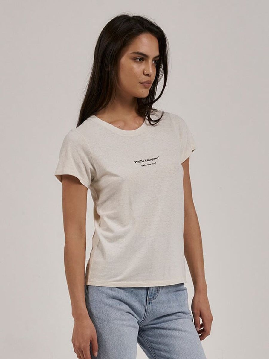 Women THRILLS Tees | Thrills Above So Below Hemp Everyday Tee-Heritage White