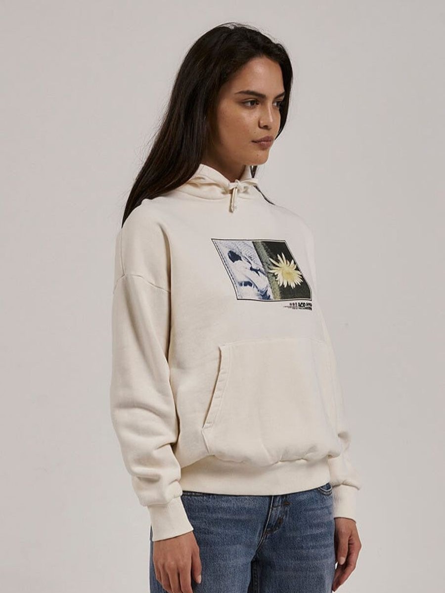 Women THRILLS Jumpers | Thrills A And H Fleece Hood-Heirtage White