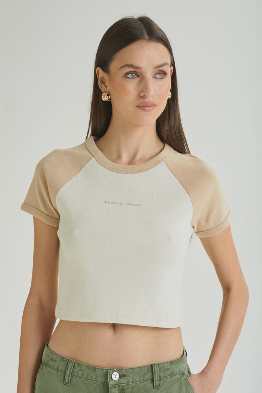 Women ABrand Tees | Abrand 90S Raglan Tee-Sahara