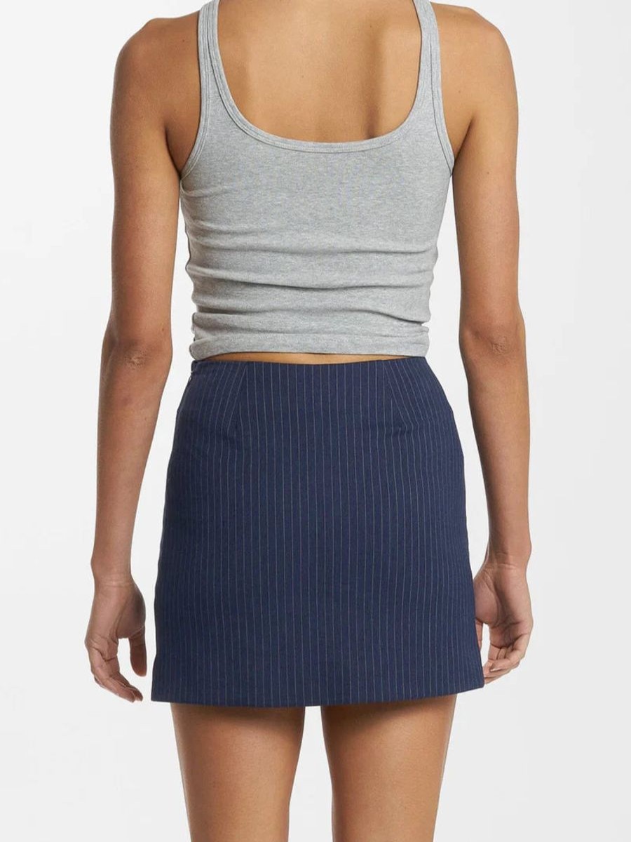 Women THRILLS Skirts | Thrills Rory Pinstripe Mini Skirt-Station Navy