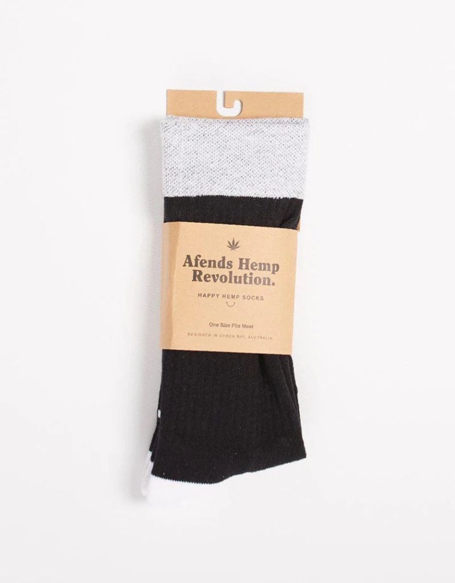 Women Afends Socks | Split Hemp Socks- Black