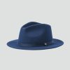 Women Brixton Hats | Messer Packable Fedora-Washed Navy