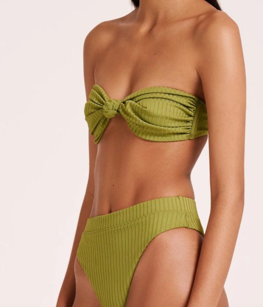 Women Nude Lucy Swimwear | Nude Lucy Classic Knot Front Top- Grass