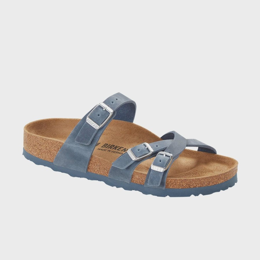 Footwear Birkenstock Franca | Birkenstock Franca Dusty Blue Oiled Leather Regular