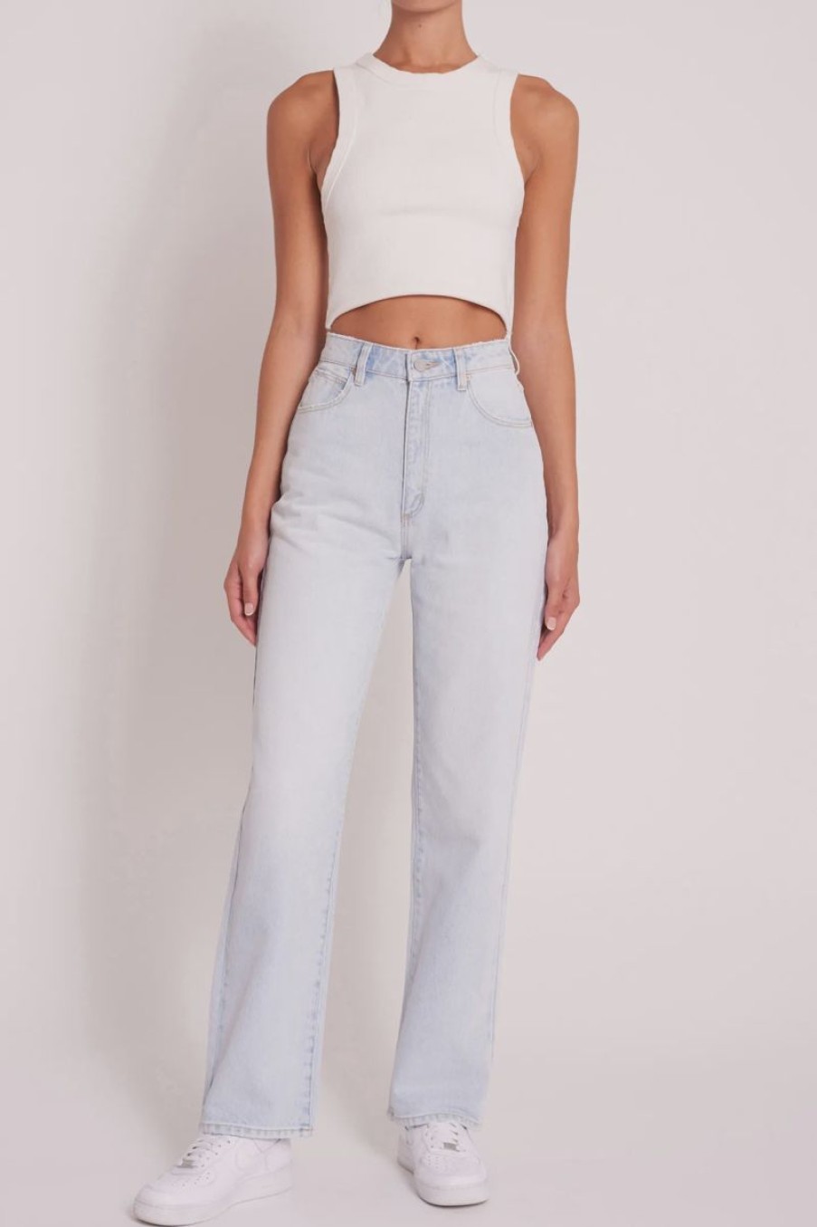 Women ABrand Jeans | A Carrie Jean-Millie Organic Bleached Blue