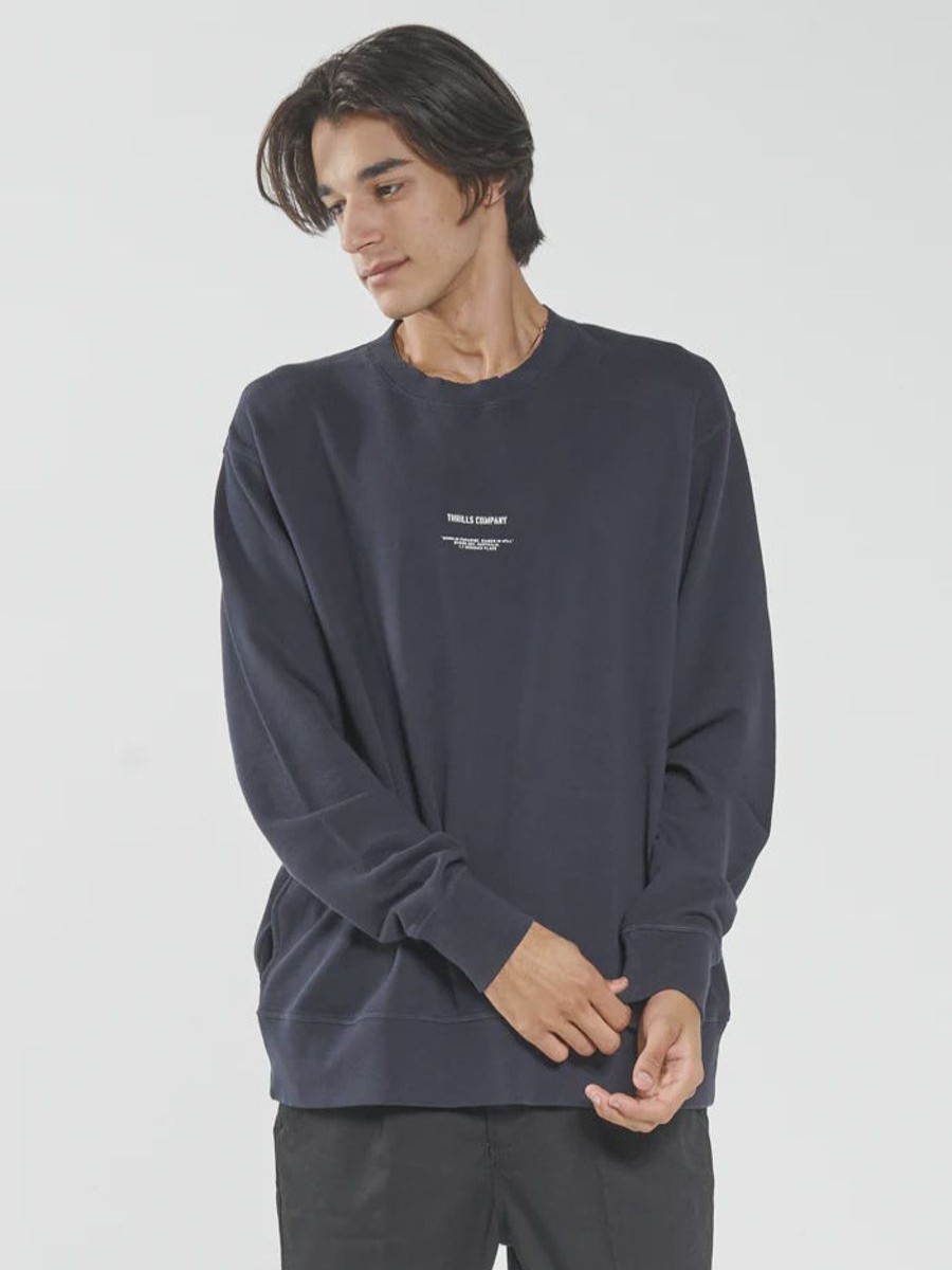 Men THRILLS Jumpers | Thrills Territory Oversize Crew-Dark Navy