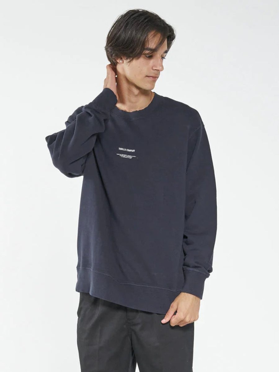 Men THRILLS Jumpers | Thrills Territory Oversize Crew-Dark Navy