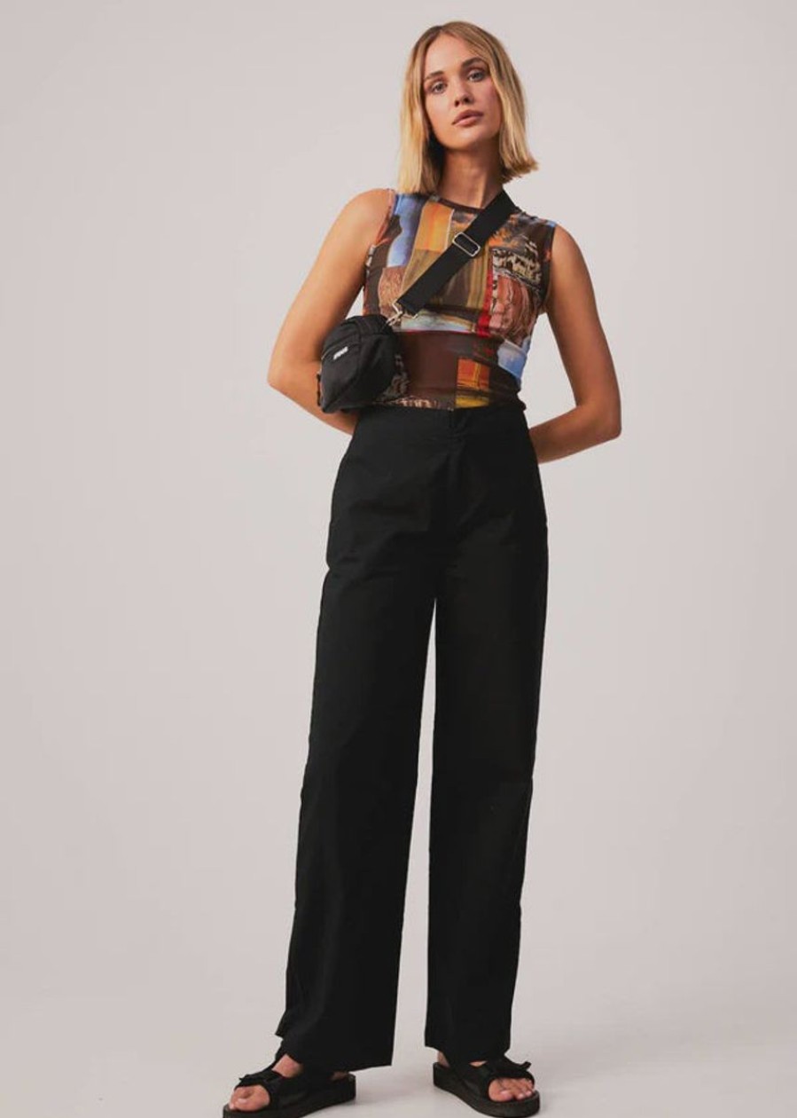 Women Afends Pants | Cola Recycled High Waisted Pant-Black