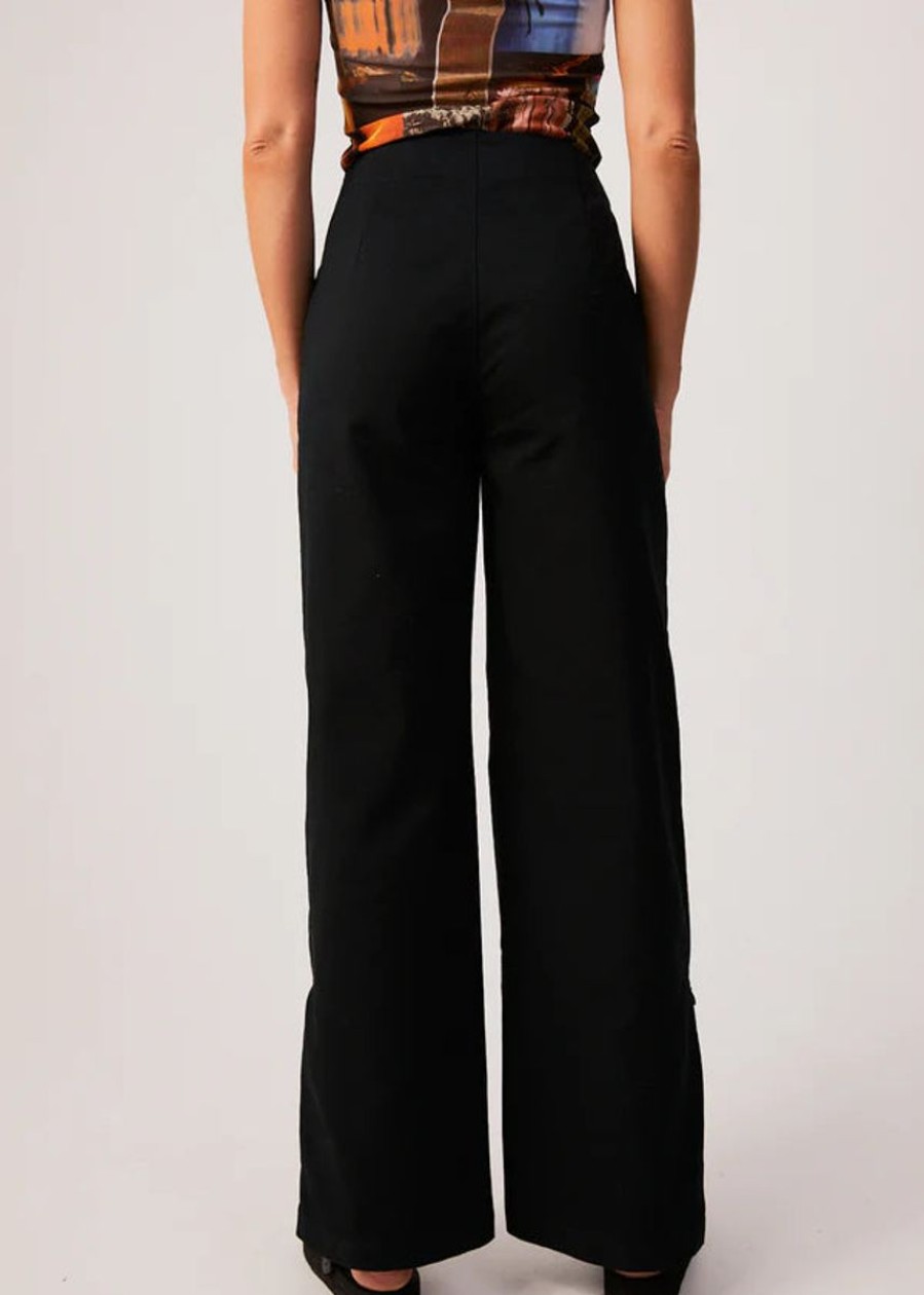 Women Afends Pants | Cola Recycled High Waisted Pant-Black