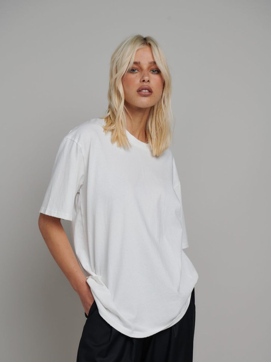 Women Bayse Tees | Bayse Boyfriend T-Shirt-White