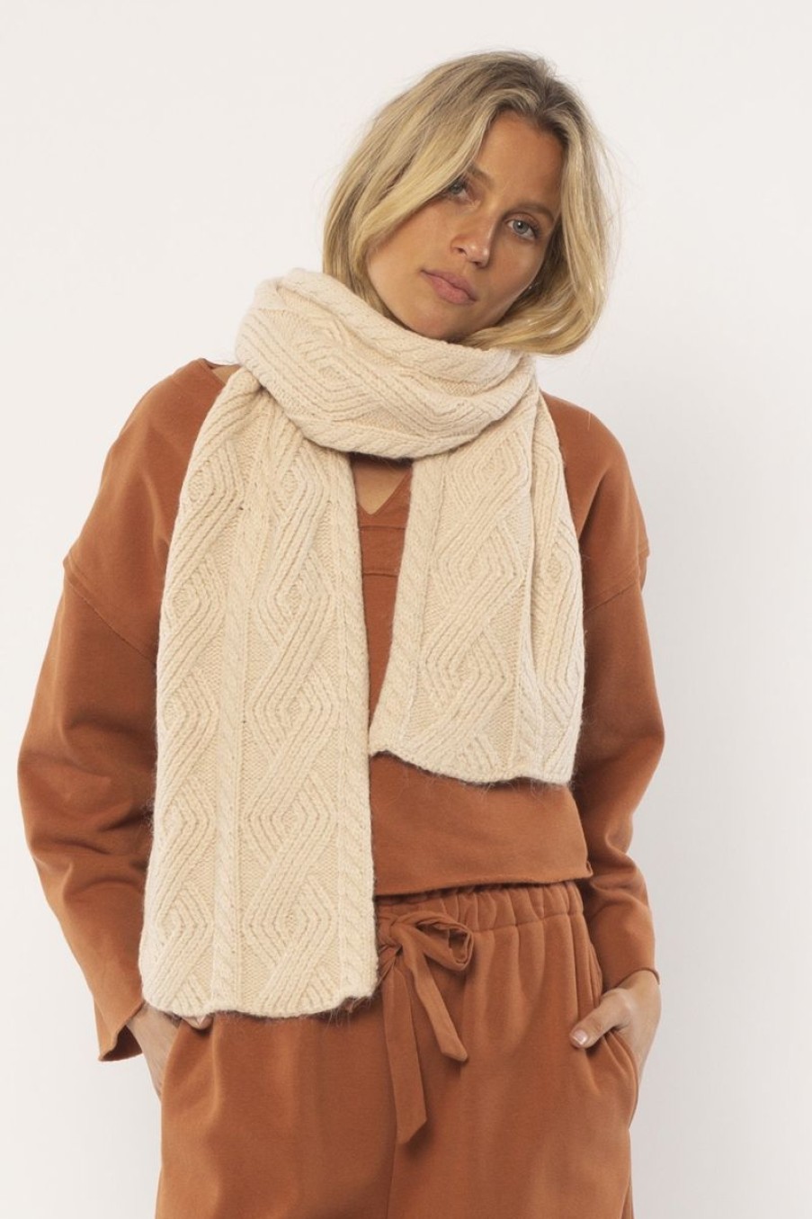 Women Amuse Society Scarves | Joan Knit Scarf-Sand