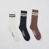 Women THRILLS Socks | Thrills Minimal Thrills 3 Pack Sock-Tofu-Merch Black-Chestnut