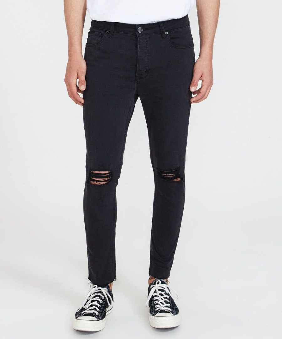 Men ABrand Jeans | A Dropped Skinny Turn Up-Smoky Black