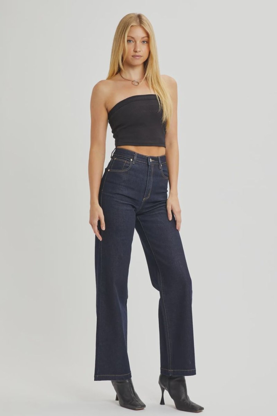 Women ABrand Jeans | Abrand A 94 High & Wide Jean-Alice Rinse Denim