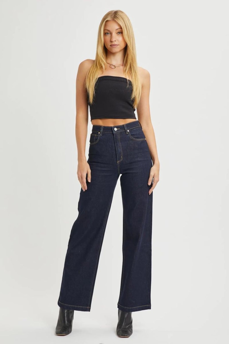 Women ABrand Jeans | Abrand A 94 High & Wide Jean-Alice Rinse Denim