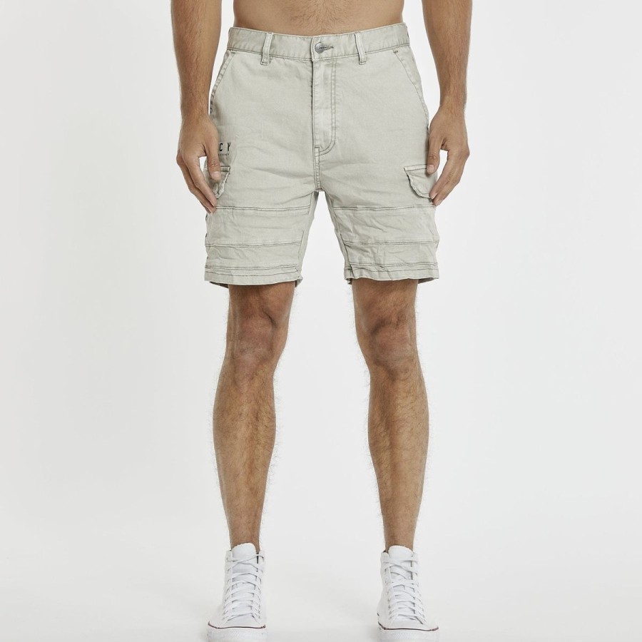 Men Kiss Chacey Denim Shorts | Kiss Chacey Michigan Cargo Shorts-Willow Grey