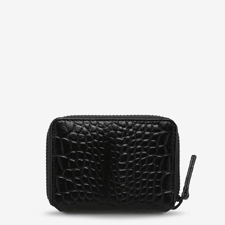 Women Status Anxiety Wallets & Pouches | Status Anxiety Wayward Wallet-Black Croc Emboss