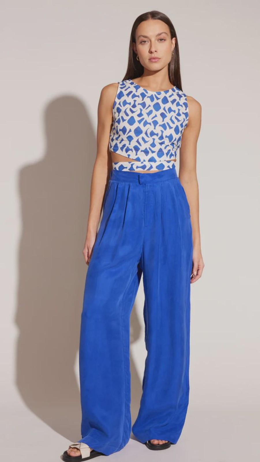 Women Staple the Label Pants | Azur Cupro Wide Leg Pants-Cobalt