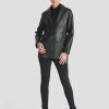 Women Ena Pelly Jackets, Coats & Blazers | Charlotte Oversized Leather Blazer- Black